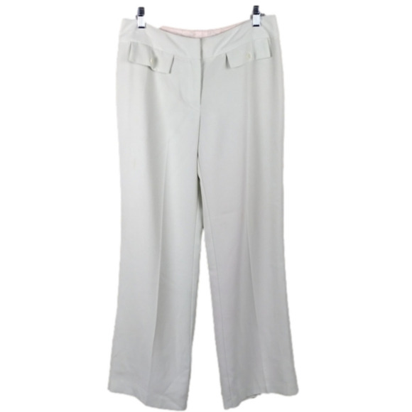 Tailor B. Moss Vintage Cream Flat Front Mid Rise Straight Leg Casual Dress Pant - Picture 1 of 11